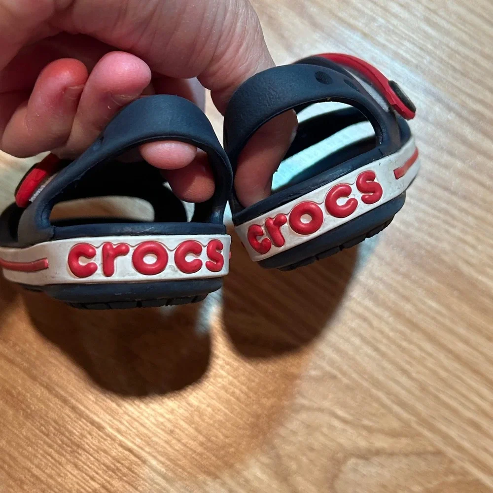 Crocs Crocband II Toddler Navy Blue Red Sporty Sandal‎ C4